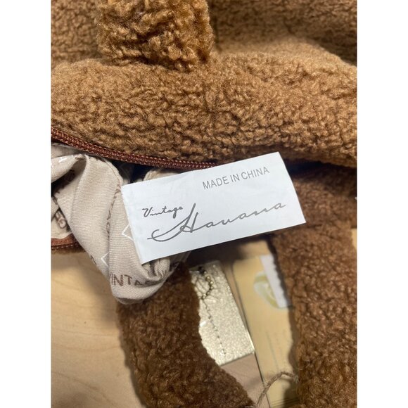 Vintage Havana Brown Fuzzy Women's Small Hand Bag - NWT - Picture 11 of 12